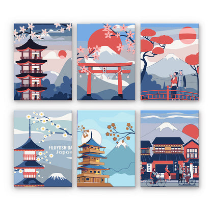 日本の風景 - 数字塗り絵ミニアート