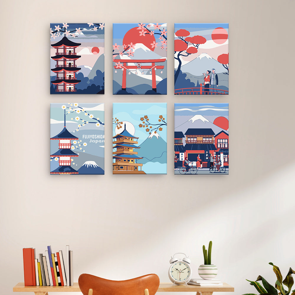 日本の風景 - 数字塗り絵ミニアート