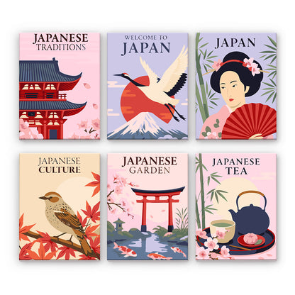 日本文化ポスター - 数字塗り絵ミニアート