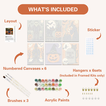 古典的なハロウィーンのシーン - 数字塗り絵ミニアート