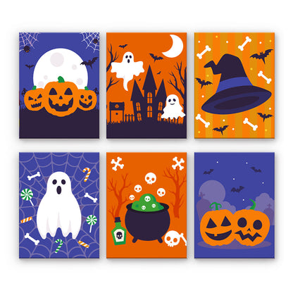 大胆なハロウィーンのアイコン - 数字塗り絵ミニアート