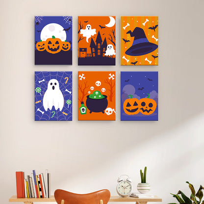 大胆なハロウィーンのアイコン - 数字塗り絵ミニアート