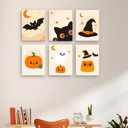 最小限のハロウィーンのアイコン - 数字塗り絵ミニアート