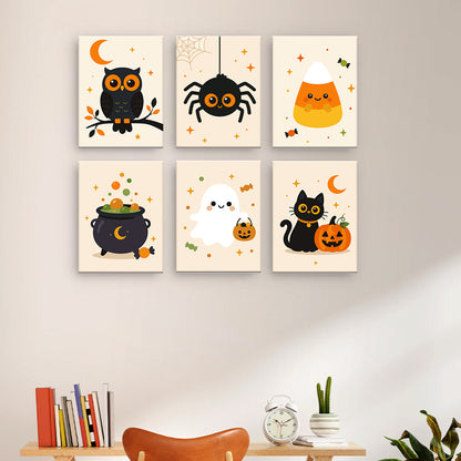 かわいいハロウィーンのアイコン - 数字塗り絵ミニアート