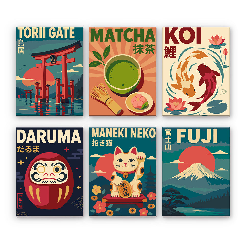 日本のシンボルポスター - 数字塗り絵ミニアート