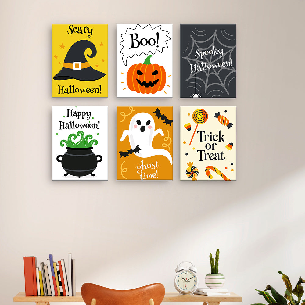 ハロウィン タイポグラフィ ポスター - 数字塗り絵ミニアート