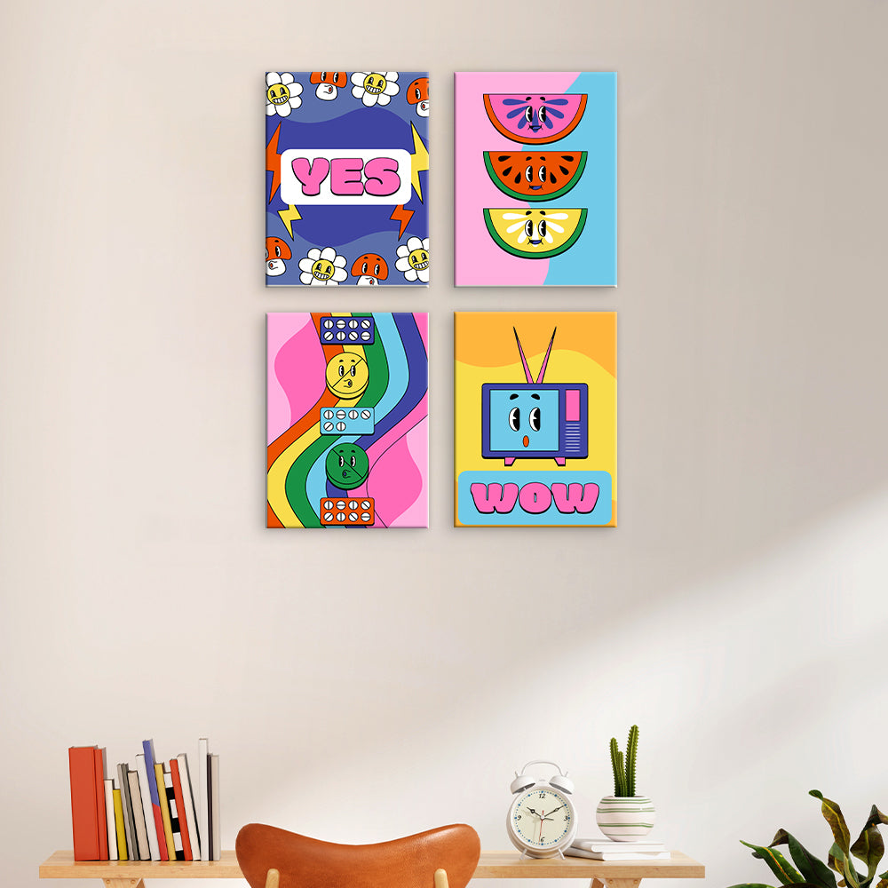 レトロポップグラフィック - 数字塗り絵ミニアート