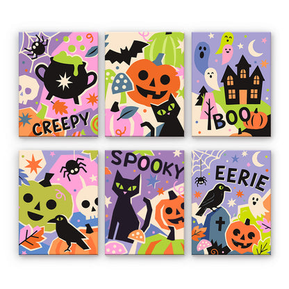 カラフルなハロウィーンのコラージュ - 数字塗り絵ミニアート