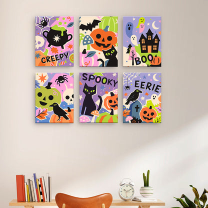 カラフルなハロウィーンのコラージュ - 数字塗り絵ミニアート