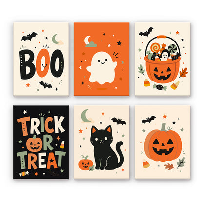 最小限のハロウィーンのグラフィック - 数字塗り絵ミニアート