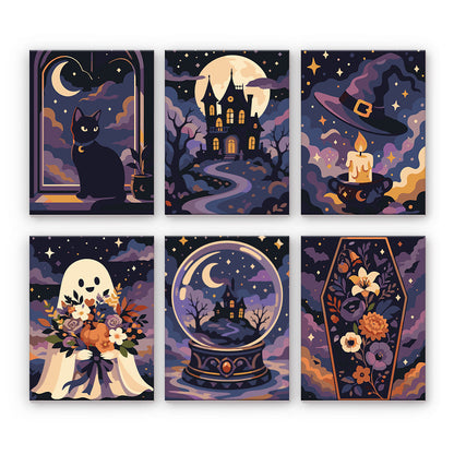 ゴシックハロウィンの風景 - 数字塗り絵ミニアート