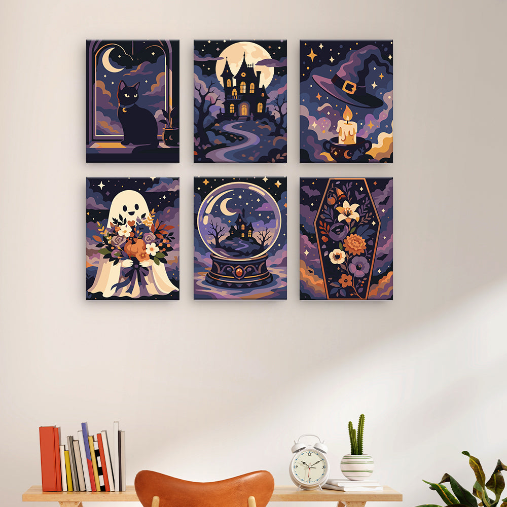 ゴシックハロウィンの風景 - 数字塗り絵ミニアート