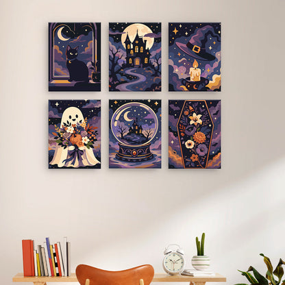 ゴシックハロウィンの風景 - 数字塗り絵ミニアート