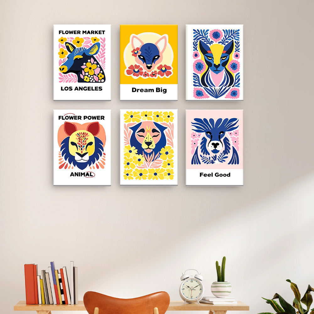 動物のやる気を起こさせるポスター - 数字塗り絵ミニアート