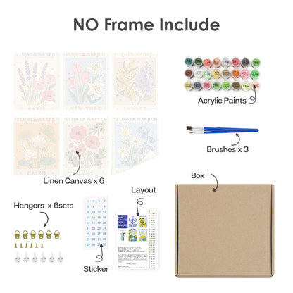 世界の花市場 - 数字塗り絵ミニアート