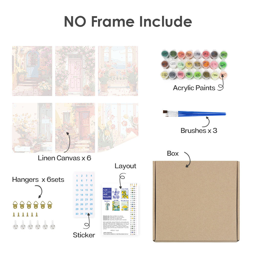 花開く扉 - 数字塗り絵ミニアート