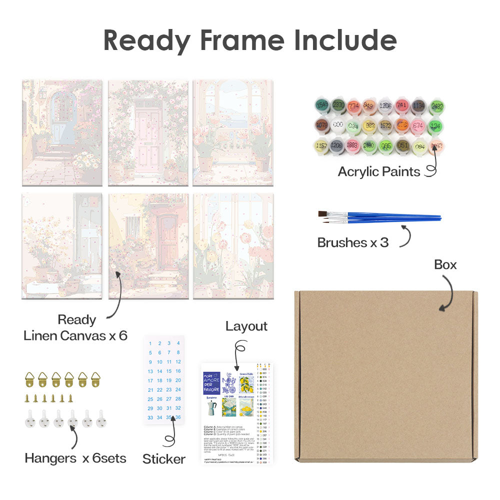 花開く扉 - 数字塗り絵ミニアート