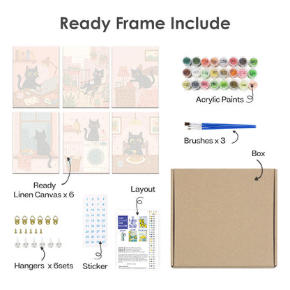 黒猫の日 - 数字塗り絵ミニアート