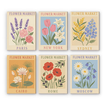 世界の花市場 - 数字塗り絵ミニアート